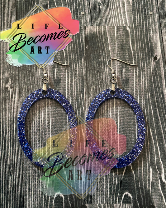 Glitter Open Oval Earrings