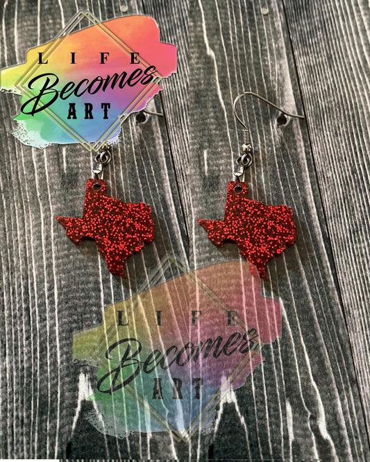 Texas Glitter  Drop Earrings