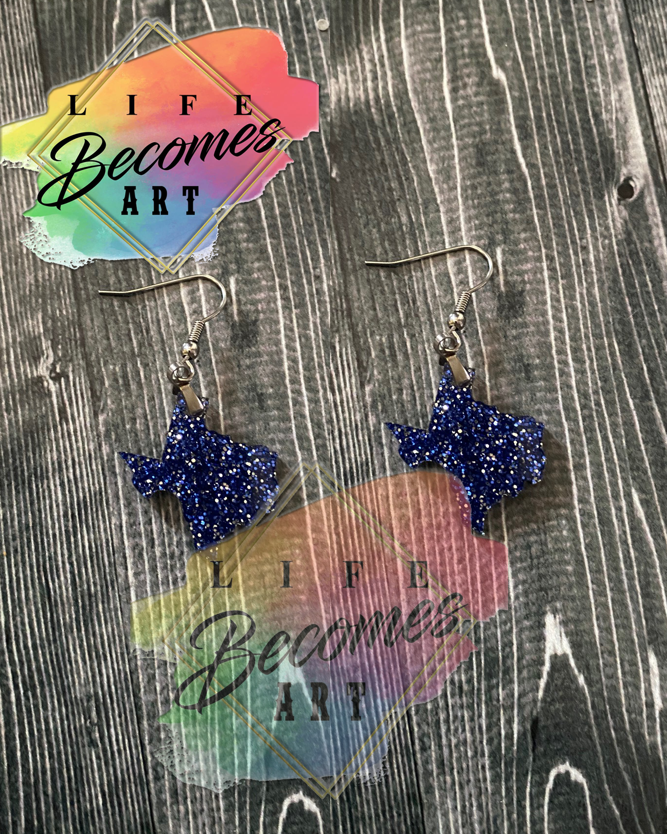 Texas Glitter  Drop Earrings