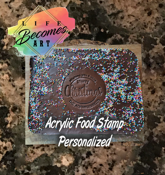 Food Imprint Stamp Personalized - Cookie, Brownie, Fudge